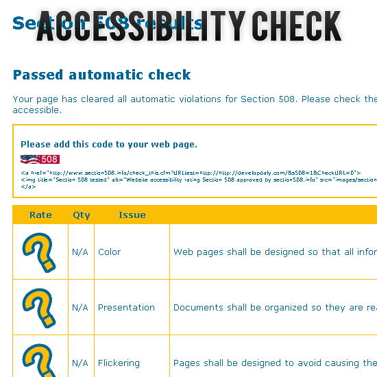 Accessibility Check