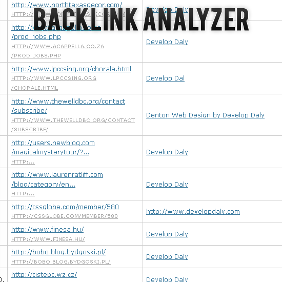 Backlink Analyzer