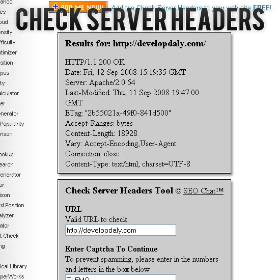 Check Server headers