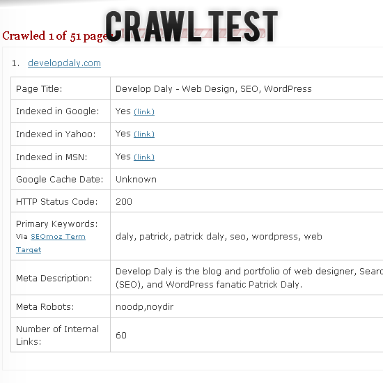 Crawl Test