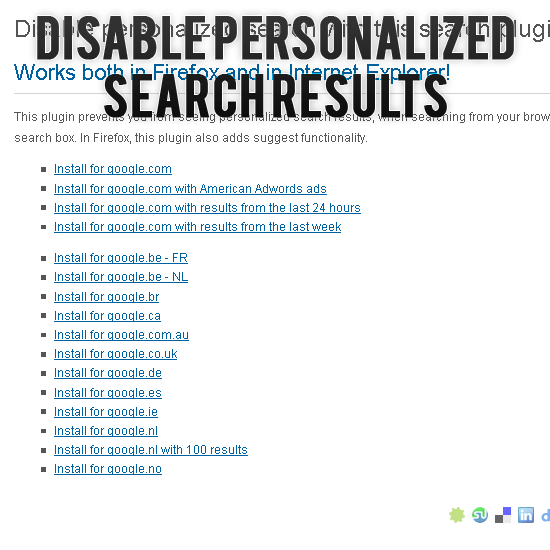 Disable Personalized Search