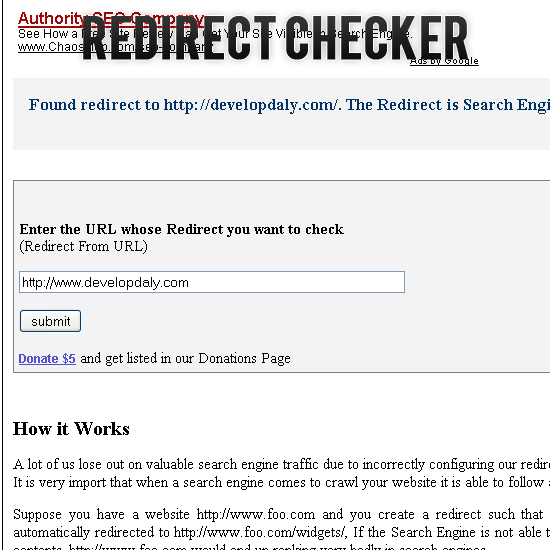 Redirect Checker
