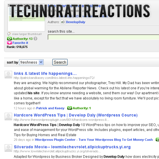 Technorati Reactions